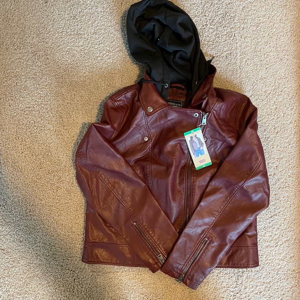 Levi’s Faux Leather Moto Hooded Jacket